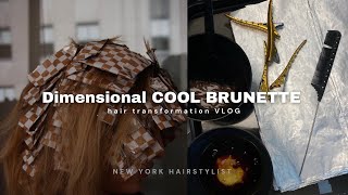 Dimensional Cool Brunette | NYC Brunette Specialist | Hair Transformation Vlog | Before & After