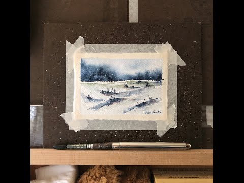 Watercolor Demo #291 - Winter Abstract (Wet on Wet & Dry Brush)