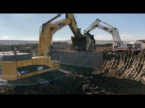 Caterpillar 365C & Caterpillar 385C Excavators Loading Trucks With Coal - Interkat SA