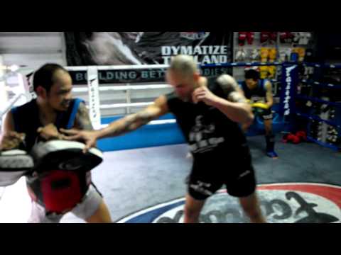 Paulo Balicha kicking pads at Fighting Spirit Gym and Pro Shop