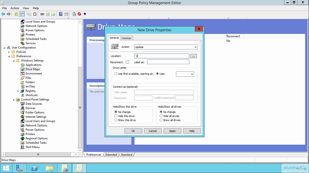GPP Settings Network Drive Mappings