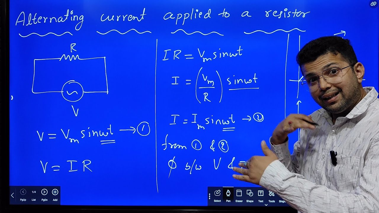 AC voltage applied to a resistor - class 12 physics