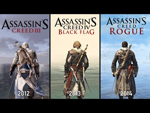 Assassin's Creed 3 vs Black Flag vs Rogue - Physics and Details Comparison