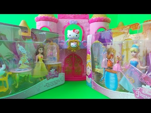Hello Kitty Castle with Cinderella and Belle Disney Playset UK Toy Unboxing