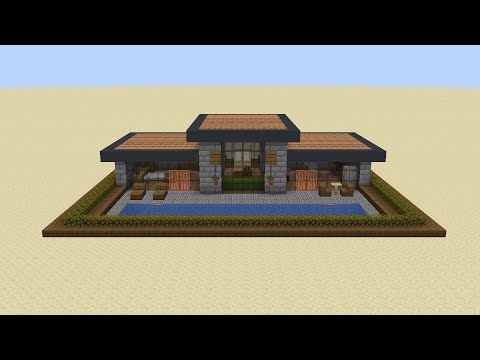 AlphaWolfCreations - Minecraft | How to build a Modern Summer Bungalow | Modern Builds #6