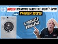 Bosch washing machine will not spin fault finding ...