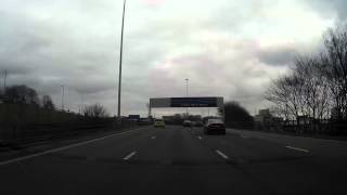 Driving West M8 Motorway Glasgow Scotland