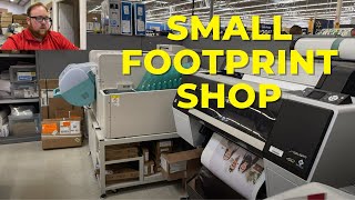 What equipment does the Walmart photo center use Quick turn print shop in a small footprint