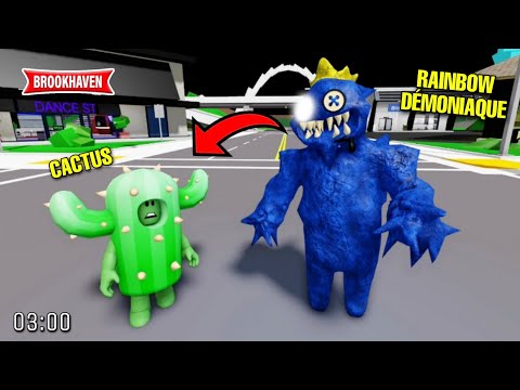 CACTUS AND THE DEMONIC RAINBOW FRIENDS AT 3:00 AM! ROBLOX - BROOKHAVEN