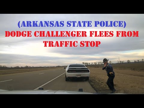 DODGE CHALLENGER flees from traffic stop - Arkansas State Police in pursuit #police #pursuit