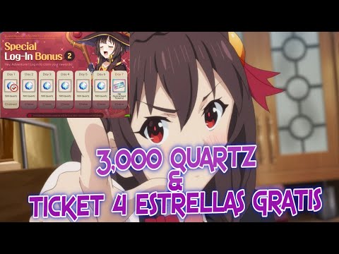 ¡3,000 QUARTZ GRATIS Y TICKET 4 ESTRELLAS! | KONOSUBA FANTASTIC DAYS GLOBAL ESPAÑOL