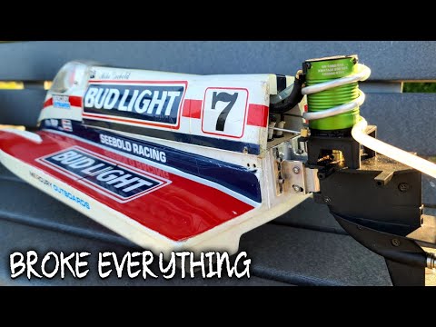 Upgraded MRP Bud Light Tunnel Hull Rc Boat - Kyosho Dolphin Outboard Motor W/ Castle Creations 1410