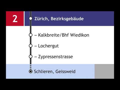 VBZ Ansagen - 2 - Zürich Tiefenbrunnen – Paradeplatz – Schlieren, Geissweid