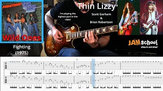 Thin Lizzy Wild One Guitar Solo with TAB