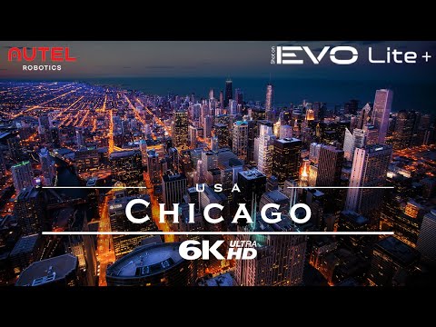 Chicago, USA 🇺🇸 - (at night) by drone [4K]