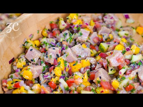 Lúcete con este Ceviche de Atún Fresco en Salsas Negras 🐟 Tostadas de Atún