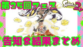 【スプラ2】第25回フェス告知＆結果まとめ