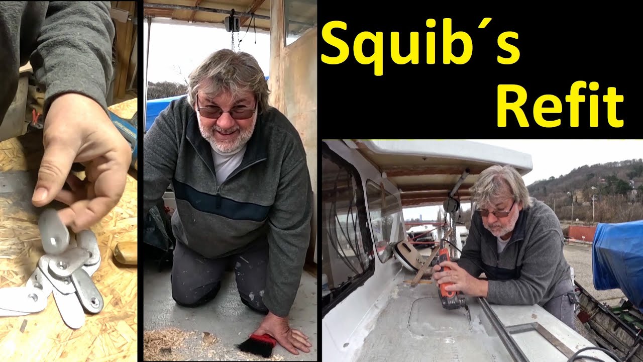 Squib's Refit - Sealing plates for hatches - Installing roof hatch - Brass screws for batteries /58