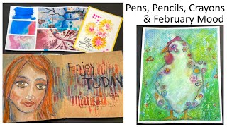 Pens, Pencils, Crayons as Water Soluble Media + Mood Board