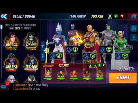 Marvel Strike Force Alliance War Highlights: 750 Infinity Watch vs 700+ Heroes for Hire