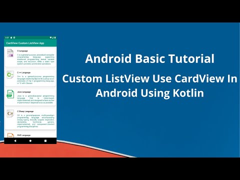 Custom ListView Use Card View In Android Using Kotlin Basic