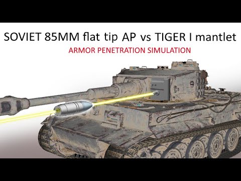 T-34-85 vs Tiger I Ausf. E // 85mm BR-365 Armor Penetration Simulation