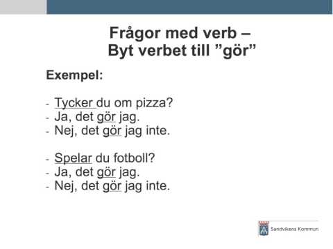 Sfi Sandviken-Grammatik-Korta svar