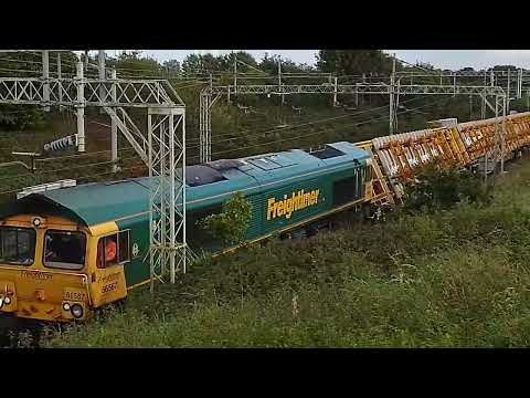 6X50 Totten to Crewe Basford Hall jn Freightliner 66567 arriving with Civil Engineer