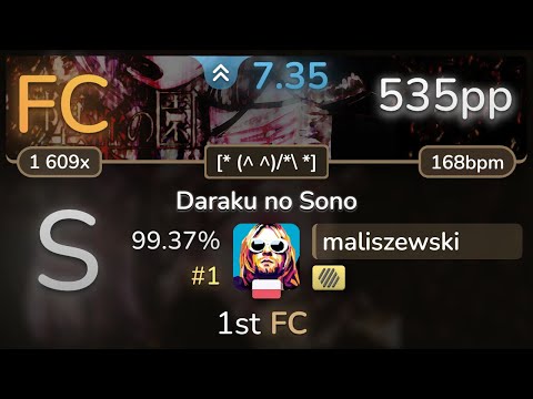 7.3⭐ maliszewski | gmtn. - Daraku no Sono [* (^ ^)/*\ *] +HD 99.37% FC #1 | 535pp - osu!