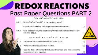 Redox Reactions Grade 11 Exam Questions Part 2
