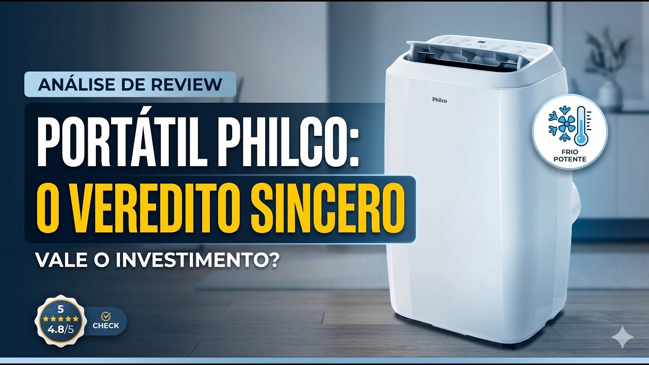 Miniatura da avaliação em vídeo de Ar-Condicionado Portátil Philco PAC12000QF6 Quente/Frio 220V