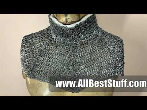 Watch YouTube Video for 6 in 1 Ring Medieval Chain Mail Collar High Neck