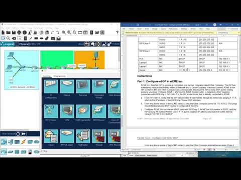 (CCNP ENCOR v8)  11.2.1 Packet Tracer - Configure and Verify eBGP