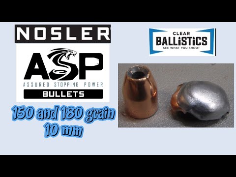 10 mm Nosler ASP Bullets in Clear Ballistics Gel
