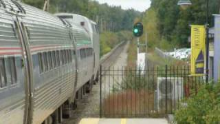 preview picture of video 'Amtrak Downeaster Departing Durham Northbound'