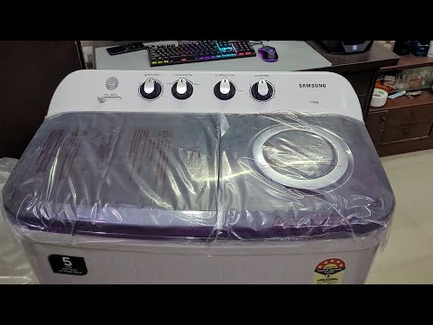 Thumbnail for Samsung 7.0 Kg Inverter 5 star Semi-Automatic Washing Machine, Top Load Air turbo drying) | Unboxing