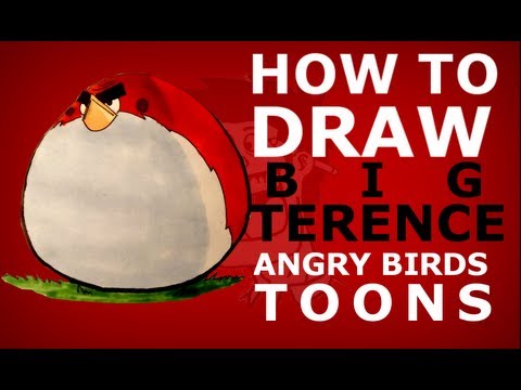 How to draw Angry Birds Toons episode 13 - Gardening with Terence - "big" Terence