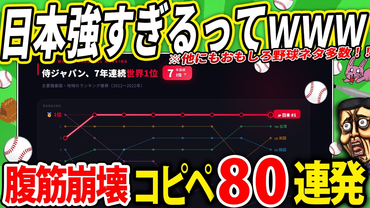 【野球ネタ80連発】WBC、これはもう日本優勝するしかねえｗｗｗ