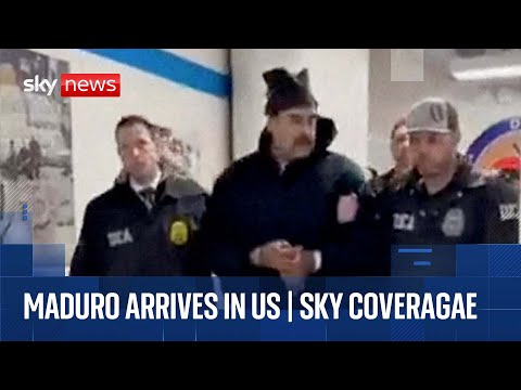 Nicolas Maduro lands in US after capture as Trump says: 'We'll run Venezuela' | Sky news coverage