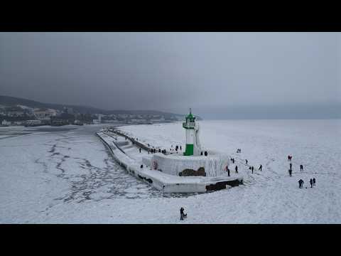 Ostsee gefroren in Binz und Sassnitz auf Rügen 06.02.206