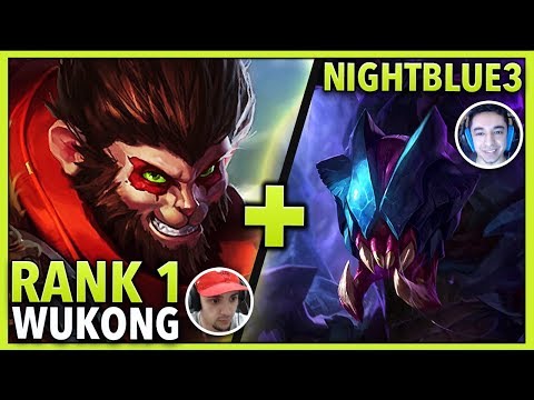 WHEN THE RANK 1 WUKONG WORLD PLAYS WITH NIGHTBLUE3 (IN CHALLENGER) - League of Legends