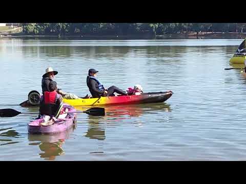 Concentração para largada dos caiaques.