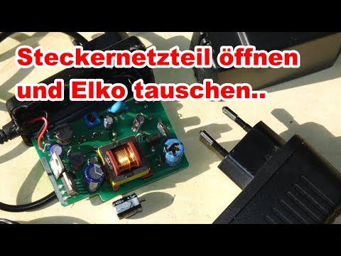 Steckernetzteil Gehäuse öffnen, Elko wechseln, reparieren    #Netzteil Reparatur DIY howto
