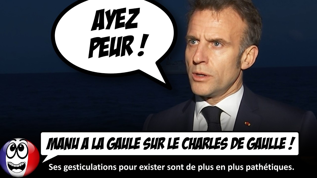 "La GUERRE va durer !", déclare Macron, tout en faisant le MARIOLE sur le Charles De Gaulle...
