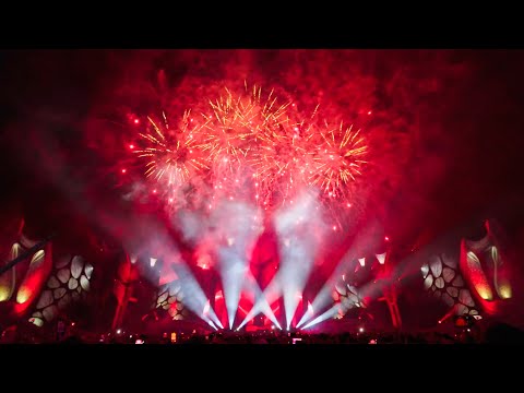 Bass Music Drop & Heavy Pyrotechnic Blasts