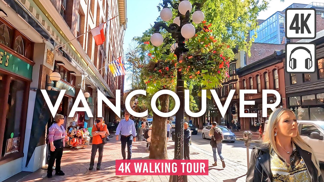 Immersive street-level walking tour through Vancouver Stanley Park, Canada, showcasing authentic urban landscapes, local architecture, and the vibrant atmosphere of the city's neighborhoods