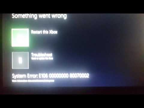Xbox one error E106
