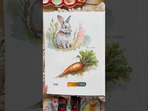 Why I Paint Blue Before Orange – Color Theory🥕🐇 #watercolor #watercolortutorial #colors