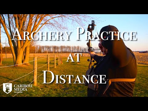 Archery Practice at Distance - 60 Yard Shots with Lighted Nocks