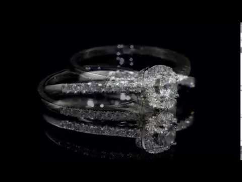 Diamond Engagement and Wedding Band Set 1.0 Carat in 14K White Gold (Certified)